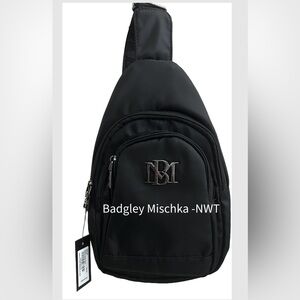 Badgley Mischka Black Fanny/Slingback Backpack-NWT